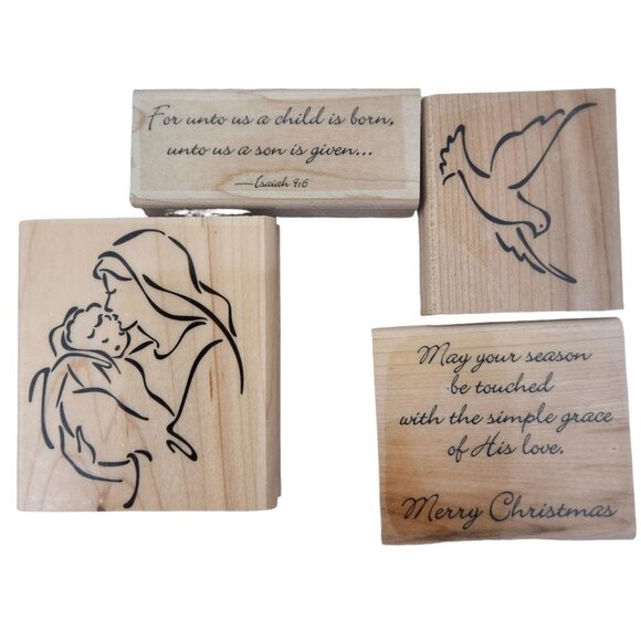 Vintage Stampin' Up! Lot of 8 Large + Other Stamp Sets w/ Wood Blocks EUC - Picture 13 of 16